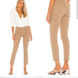 MOTHER Beige Ankle Cropped Jeans High-Rise